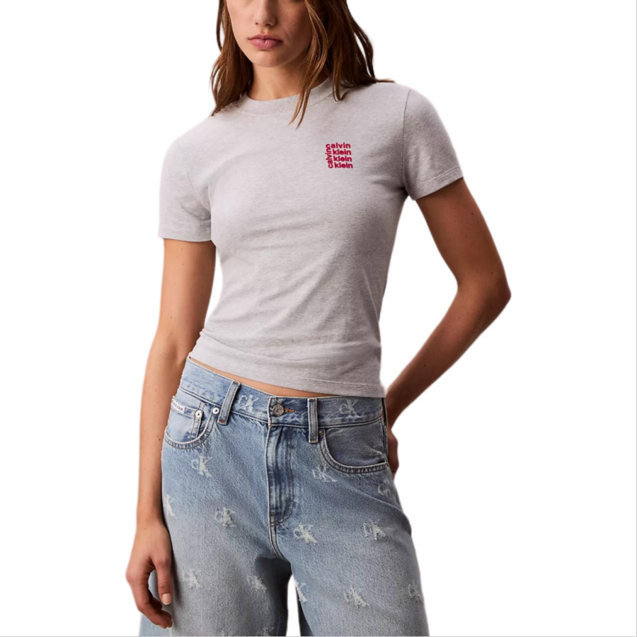 Calvin Klein T Shirts Women's Gray Crew Neck