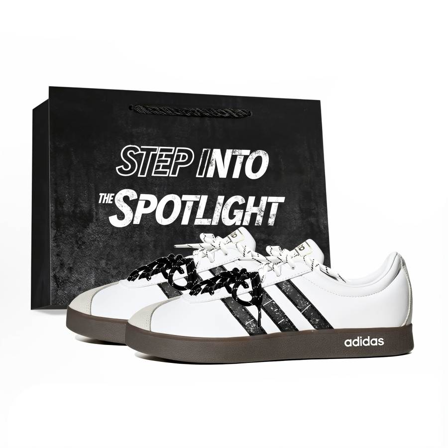 Adidas Adidas VL COURT 2.0 Skateboard Shoes Unisex Low Top Black/White