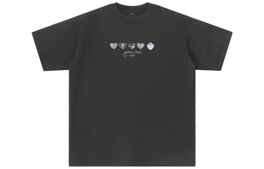 YALU T Shirts Unisex Dark Gray Crew Neck Moderate Straight Fit