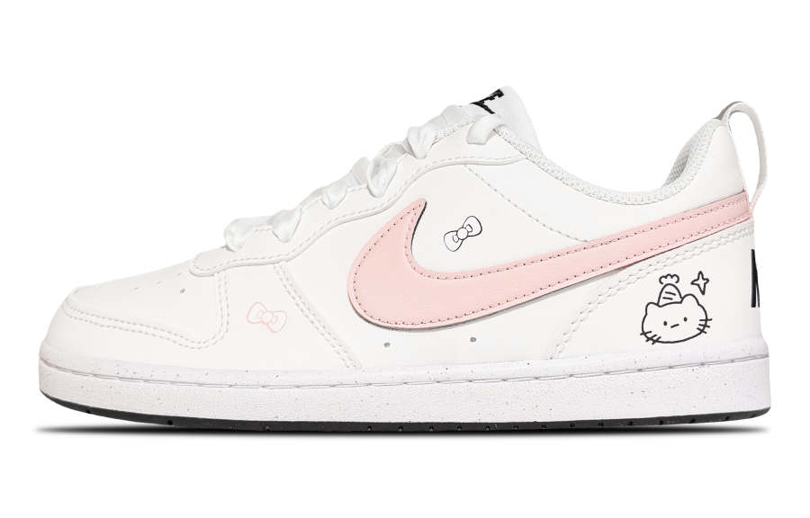 Nike Nike Court Borough Synthetic Leather Low top Kids' Skateboarding Shoes Pink Teenagers