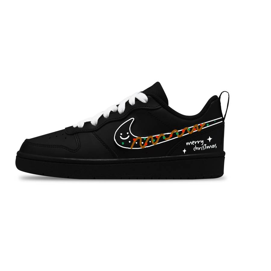 Nike Nike Court Borough Leather Black Slip Resistant Slip Resistant Low top Kids' Skateboarding Shoes Teenagers