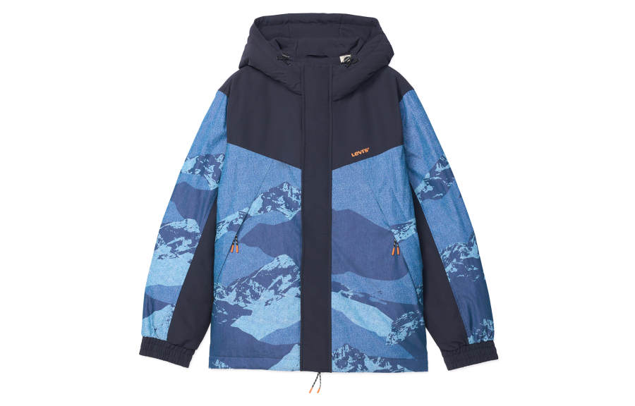 Levis Levis Down Jackets Unisex Blue Hooded Moderate