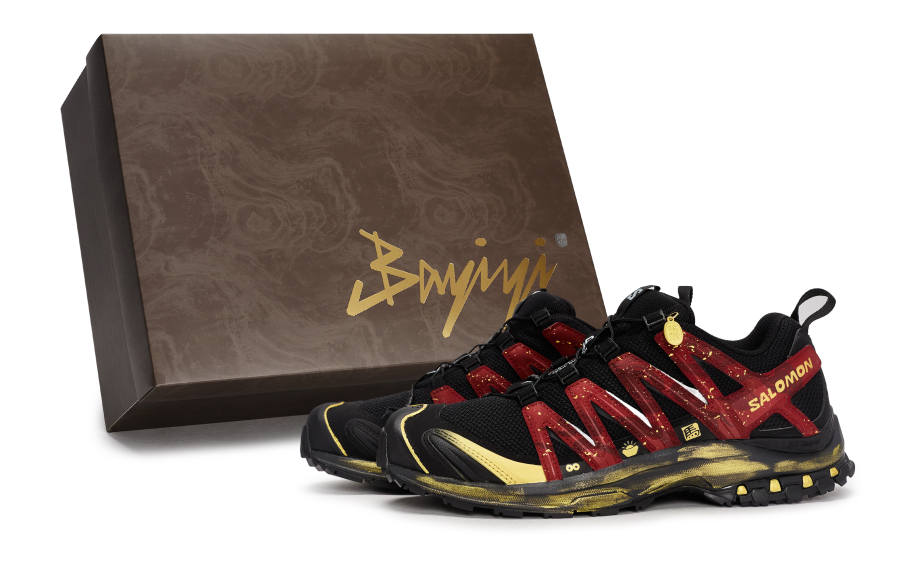 SALOMON XA PRO 3D Breathable Low top Running Shoes Unisex Black Red Gold