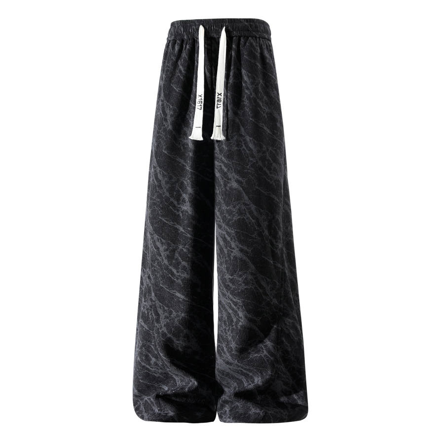 X1617 Casual Pants Unisex Thickened And Fleece Lined Straight Fit Pants