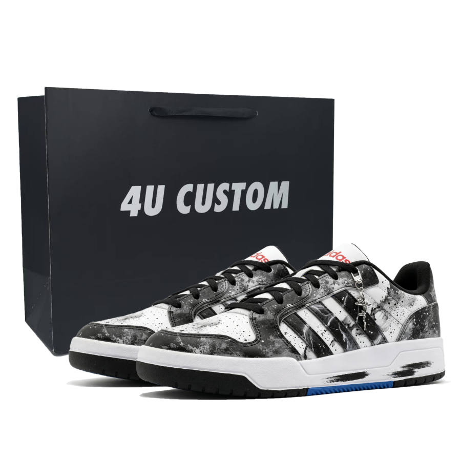 Adidas Neo Entrap Black White Prologue Slip Resistant Cushioning Abrasion Resistant Low top Skateboard Shoes Unisex