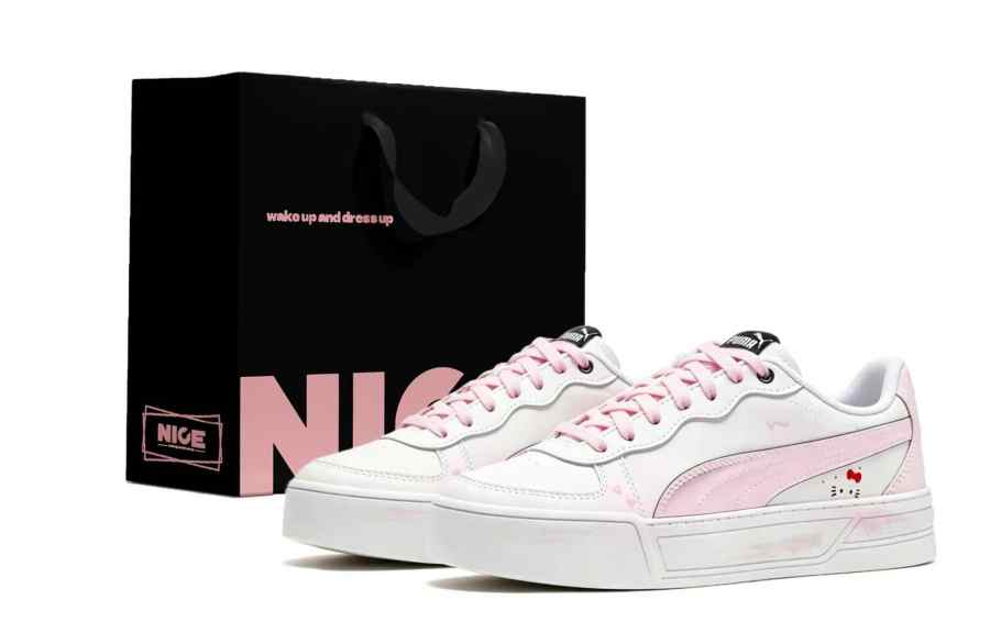 PUMA Skye Height Increasing Low top Skateboard Shoes Women's Pink White