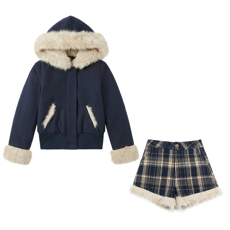 FABRIC PIG Two Piece Skirt Sets Women's Hooded Thickened Other