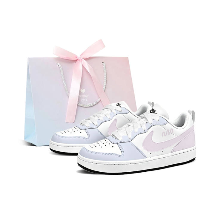 Nike Nike Court Borough Skateboard Shoes Unisex Low Top Blue, Pink