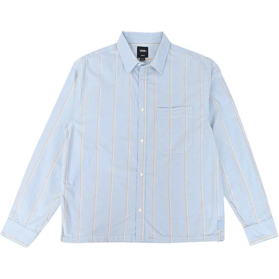 Vans Vans Jackets Men's Light Blue/beige Lapel Moderate Straight Fit