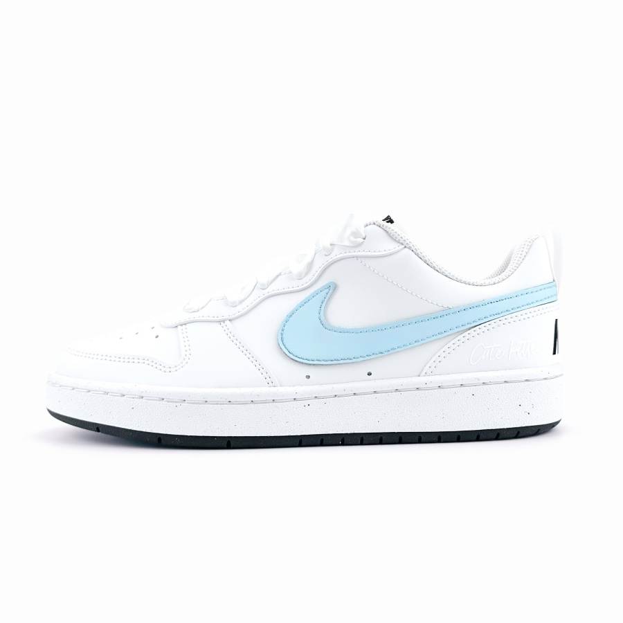Nike Nike Court Borough Cloud Edge Blue Island Synthetic Leather Lightweight Cushioning Low top Kids' Skateboarding Shoes