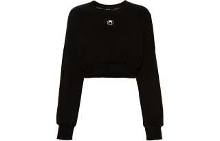 Marine Serre Moon Embroidered Cropped Knit Jumper