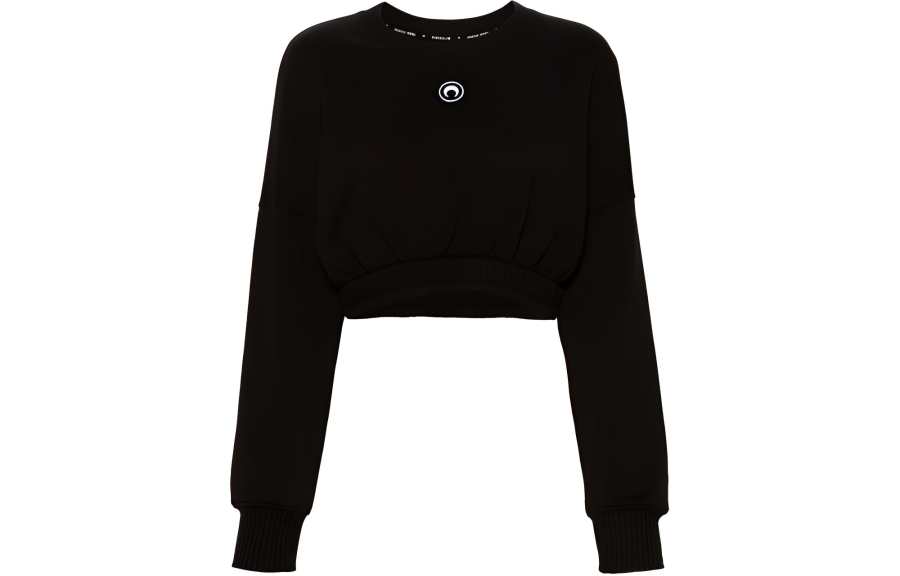Marine Serre Moon Embroidered Cropped Knit Jumper