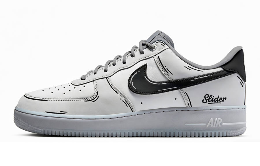 Nike Nike Air Force 1 Archive Time Cushioning Breathable Low top Skateboard Shoes Men's Gray