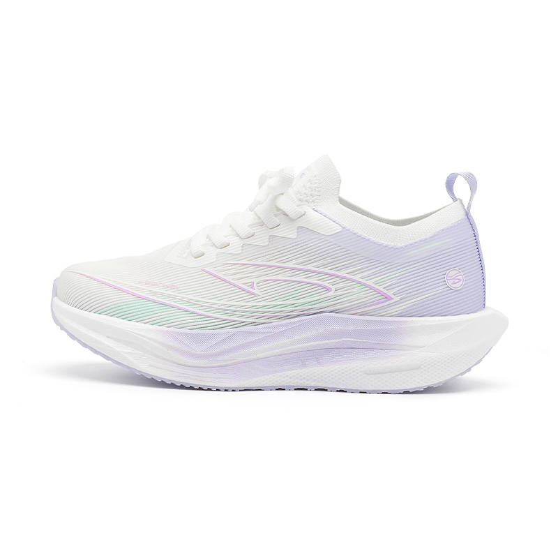 DEERWAY Cushioning Lightweight Height Increasing Sports Running Shoes Women's White Purple