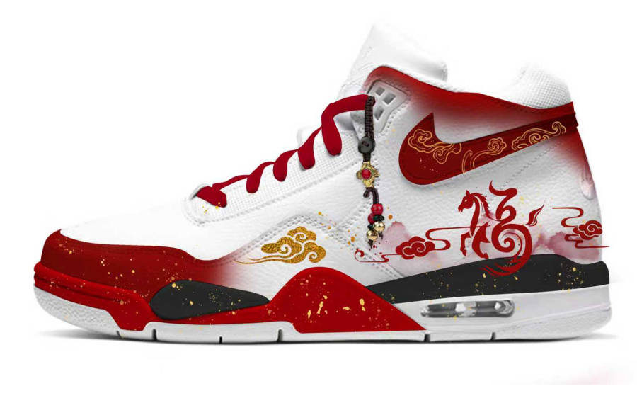 Nike Nike Flight Legacy Full Of Blessing Abrasion Resistant Slip Resistant Mid top Vintage Basketball Shoes Unisex