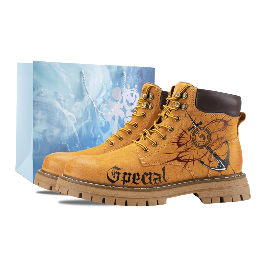 CAMEL CAMEL 10cm Combat Boots 4cm Men's Earth Yellow