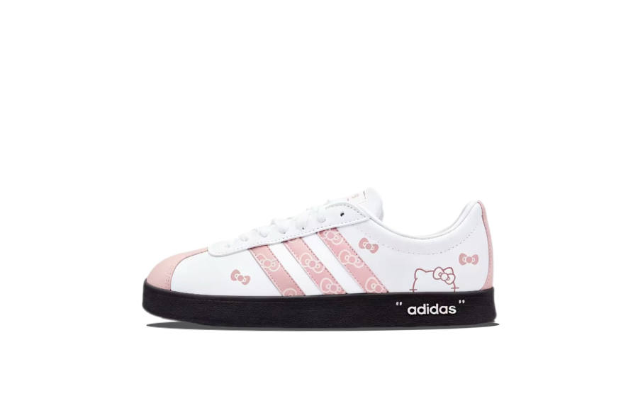 Adidas Adidas VL COURT 2.0 Skateboard Shoes Unisex Low Top White/Pink