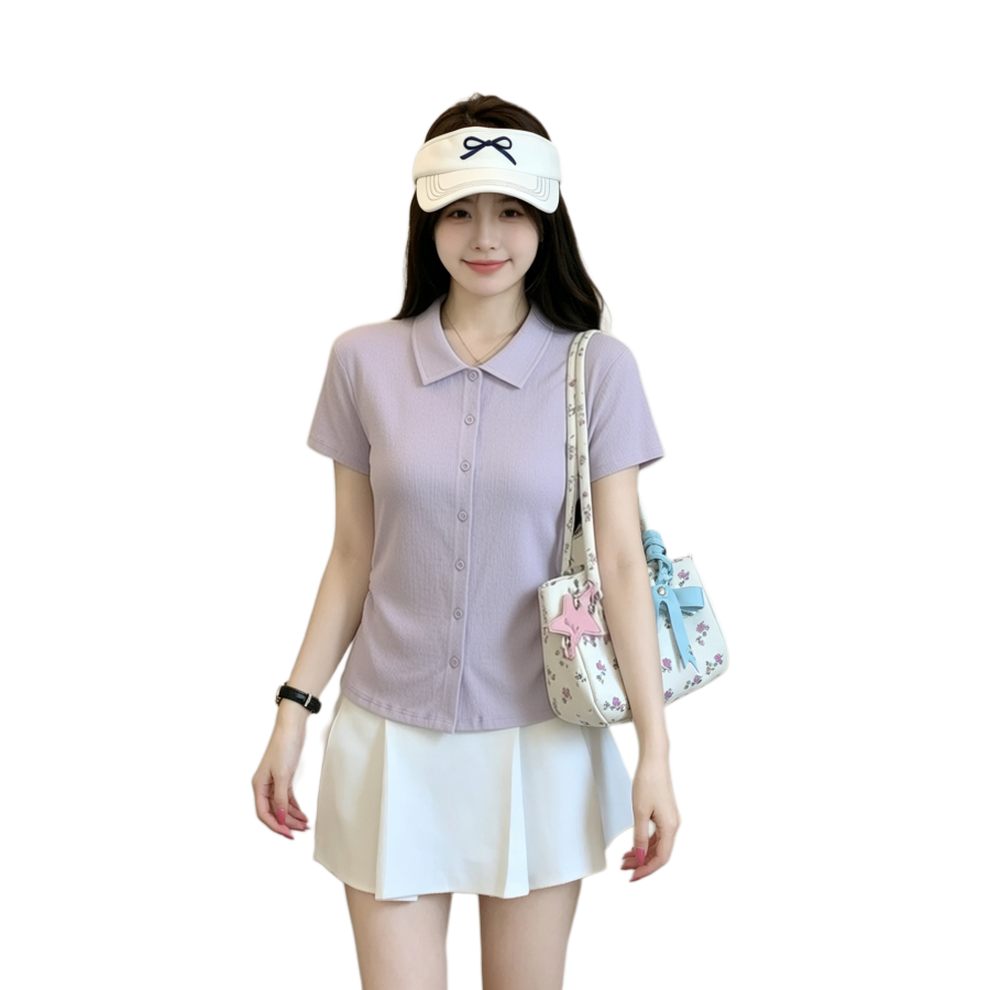 Semir Polo Shirts Women's Lapel Thin Straight Fit