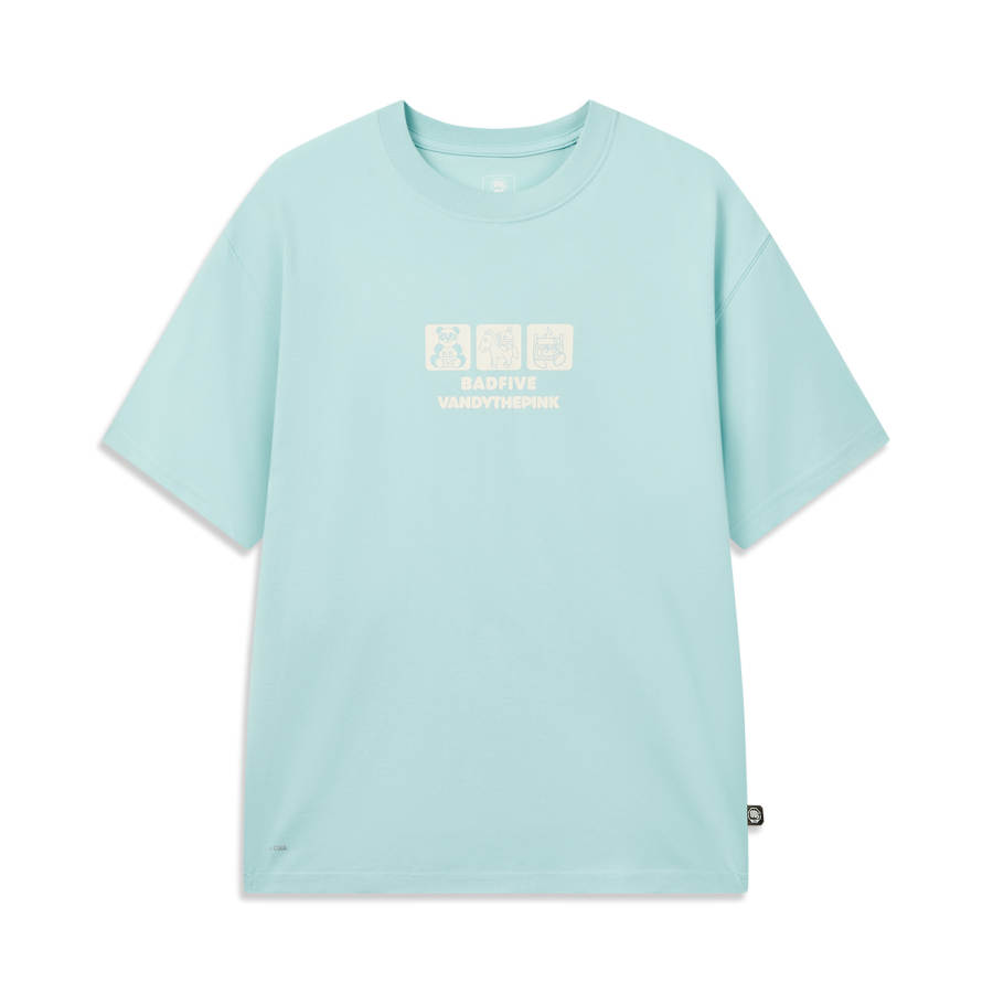 Li-Ning Li Ning T Shirts Men's West Boy Crew Neck Moderate Straight Fit