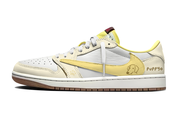 Jordan Travis Scott x Jordan Air Jordan 1 Butter Puppy Travis Scott X AJ1 Abrasion Resistant Breathable