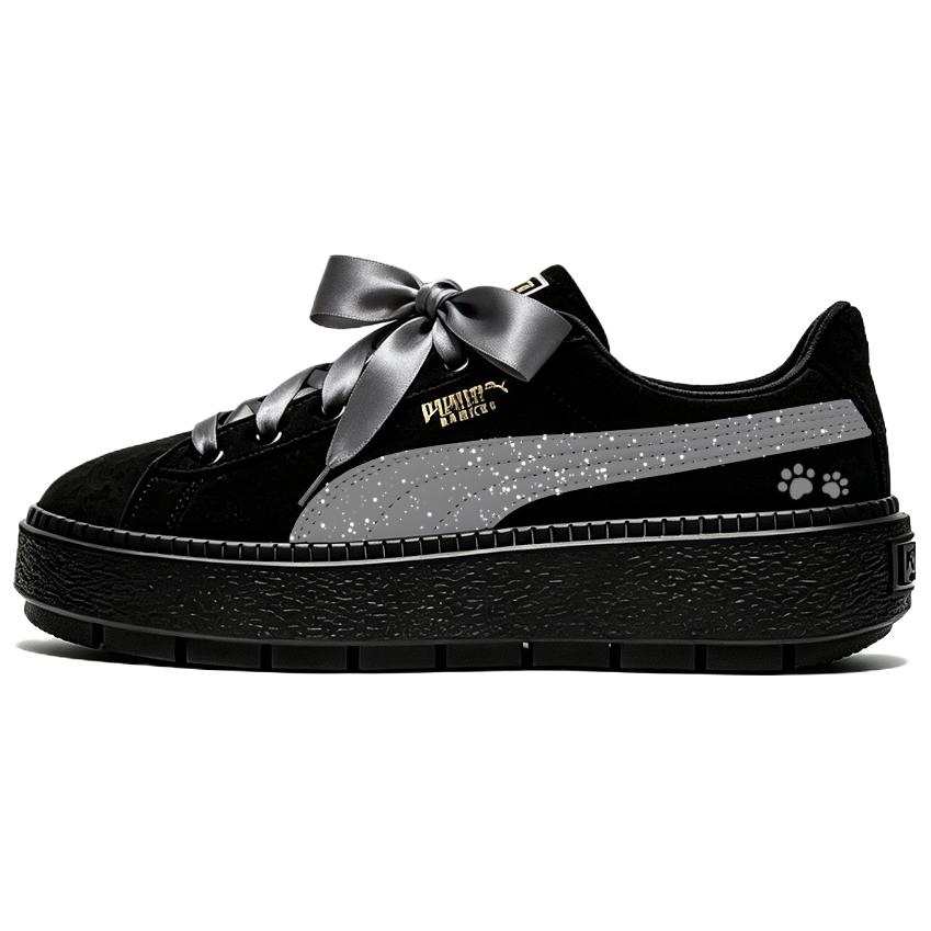 PUMA Platform Trace Skateboard Shoes Women's Low Top Black Gray