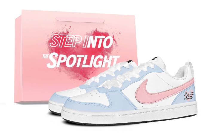 Nike Nike Court Borough Love Letter Low top Skateboard Shoes Unisex Pale Blue Pink