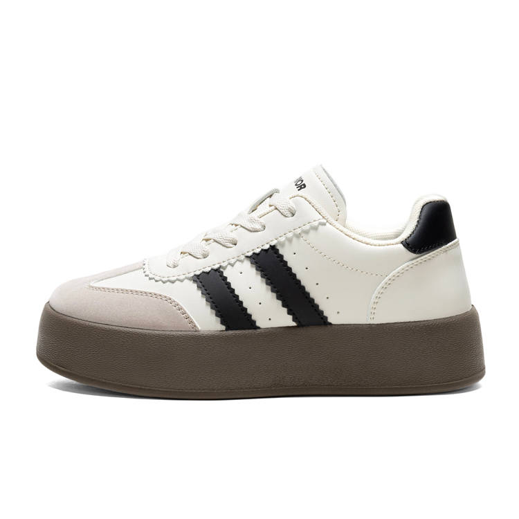 Warrior Wear resistant And Lightweight Low top Skateboard Shoes Women's Beige Brown