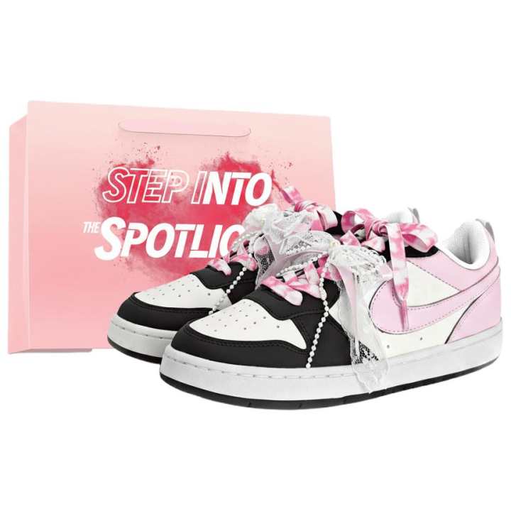 Nike Nike Court Borough Skateboard Shoes Women's Low Top Black, Pink, White, Multicolor
