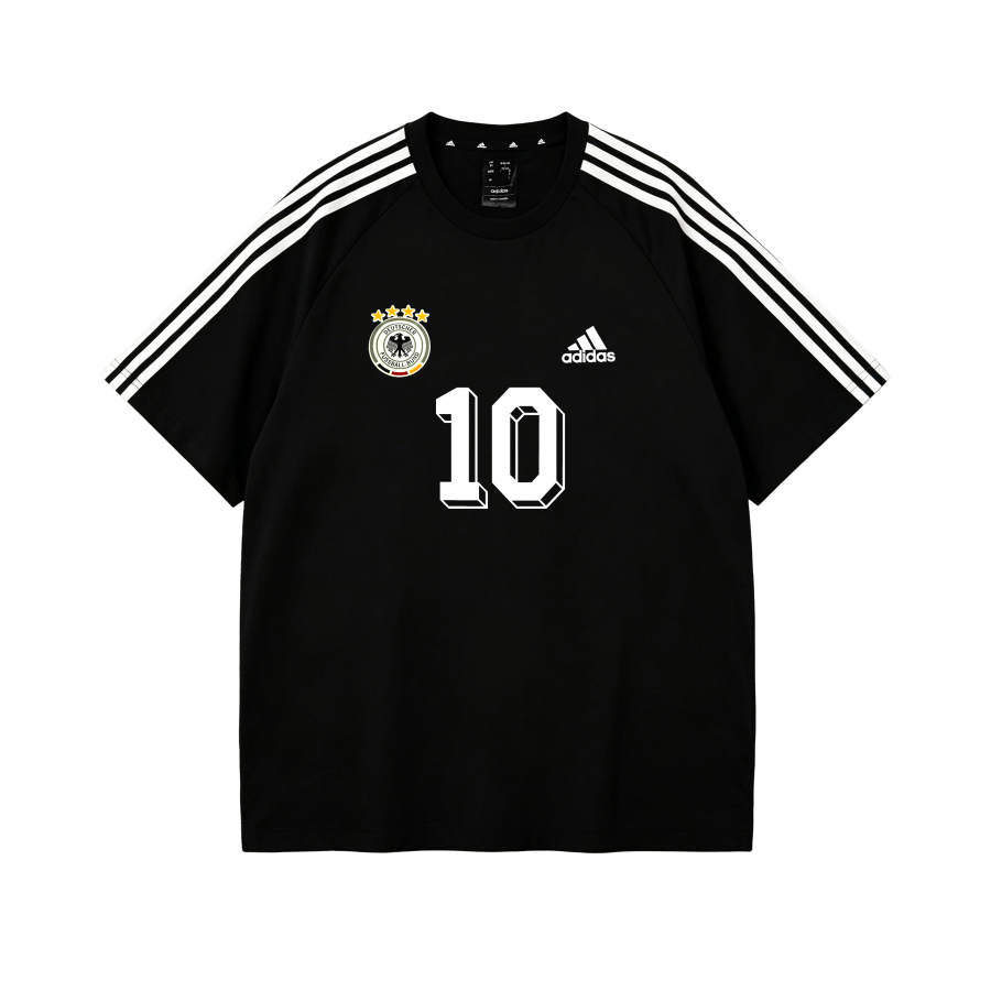 Adidas Adidas Football T Shirts Men's Black Crew Neck Thin Straight Fit