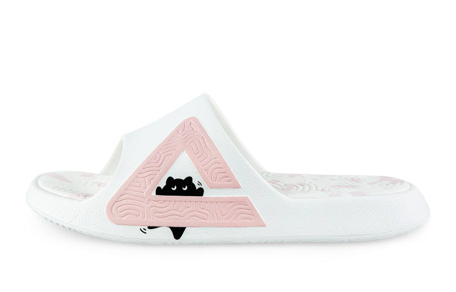 PEAK Tai Ji1.0 EVA Quiet Slip Resistant Abrasion Resistant Cushioning Slide Slippers Unisex Ivory Pink