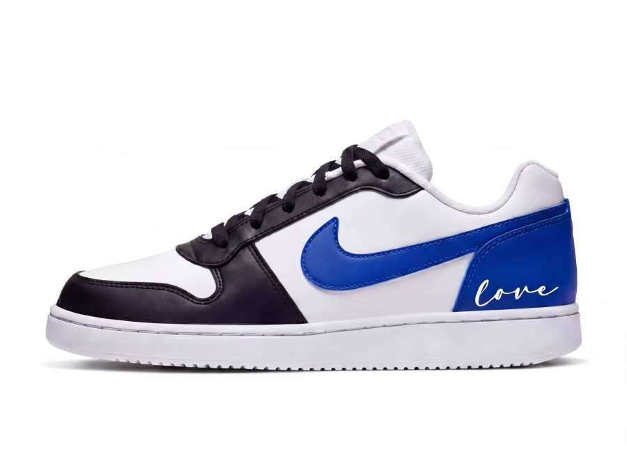 Nike Nike EBERNON Slip Resistant Abrasion Resistant Low top Skateboard Shoes Unisex Black Blue