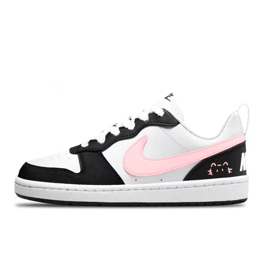 Nike Nike Court Borough Kitten Powder Synthetic Leather Low top Kids' Skateboarding Shoes Pink Teenagers