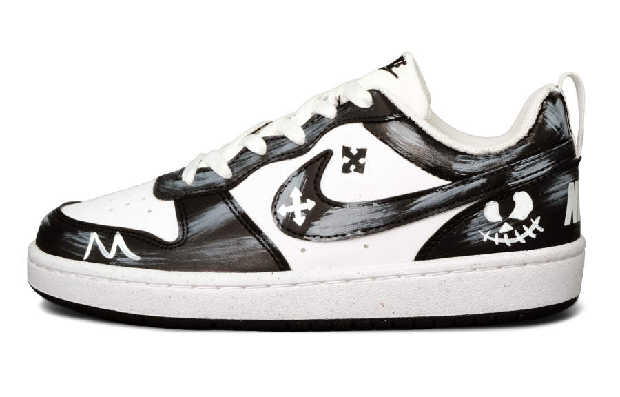 Nike Nike Court Borough Black And White Underworld Synthetic Leather Kids' Skateboarding Shoes Black Unisex
