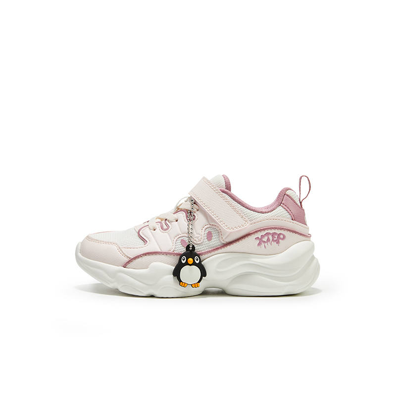 XTEP Synthetic Leather Low top Casual Shoes Peach Blossom Pink/Misty Pink Kids'