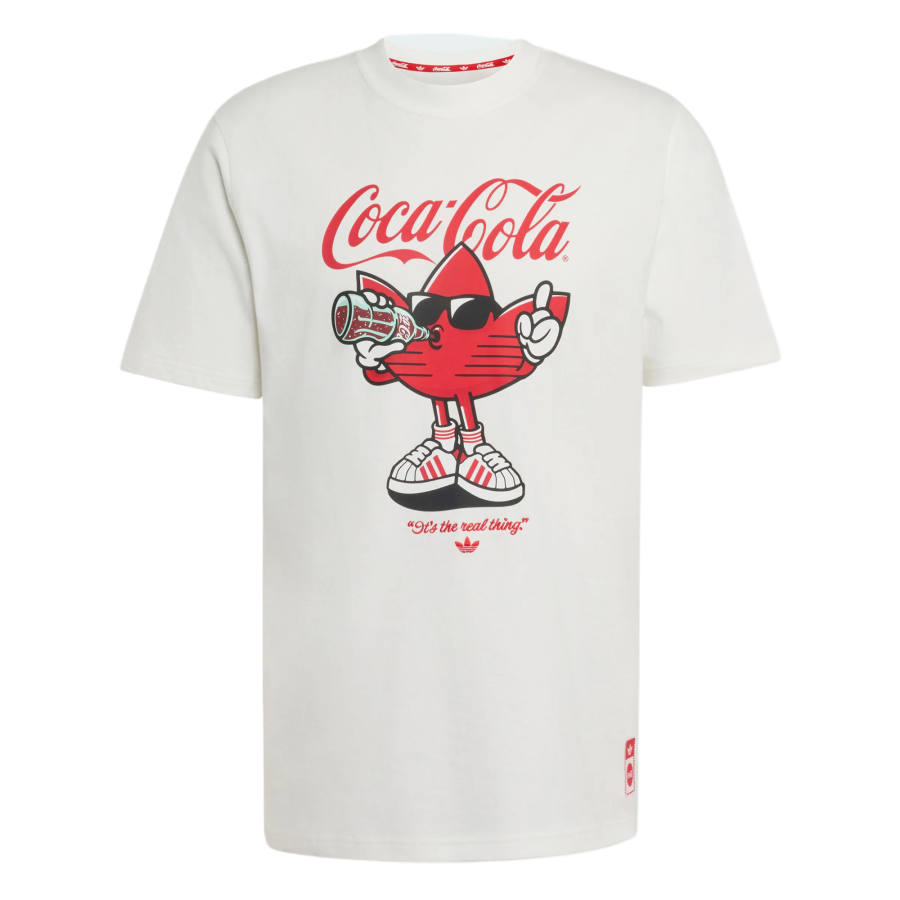 Adidas Originals X Coca Cola T Shirts Men's White Crew Neck Moderate