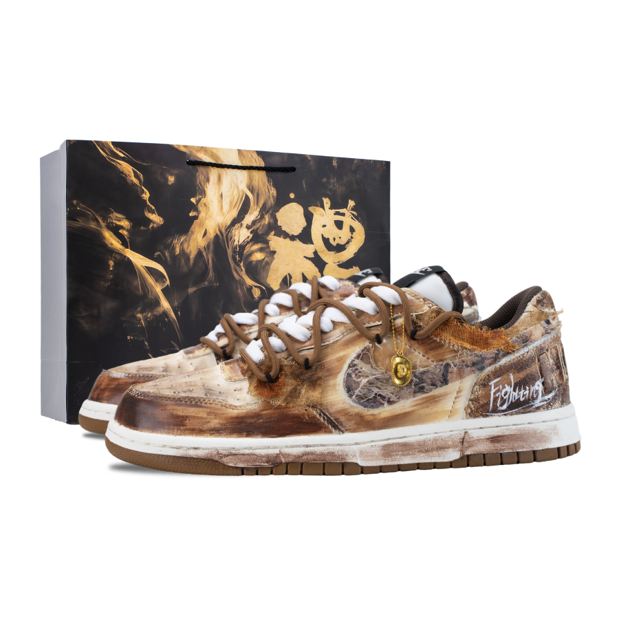 Nike Nike Big Sandalwood Old Painting Slip Resistant Abrasion Resistant Low top Skateboard Shoes Men's Caramel Brown