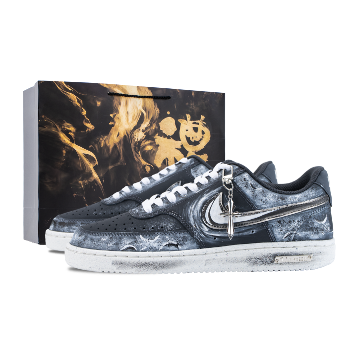 Nike Nike Court Vision Skateboard Shoes Men's Low Top Black/White