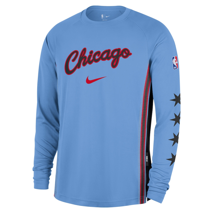 Nike Nike Chicago Bulls T Shirts Men's Blue Crew Neck Moderate
