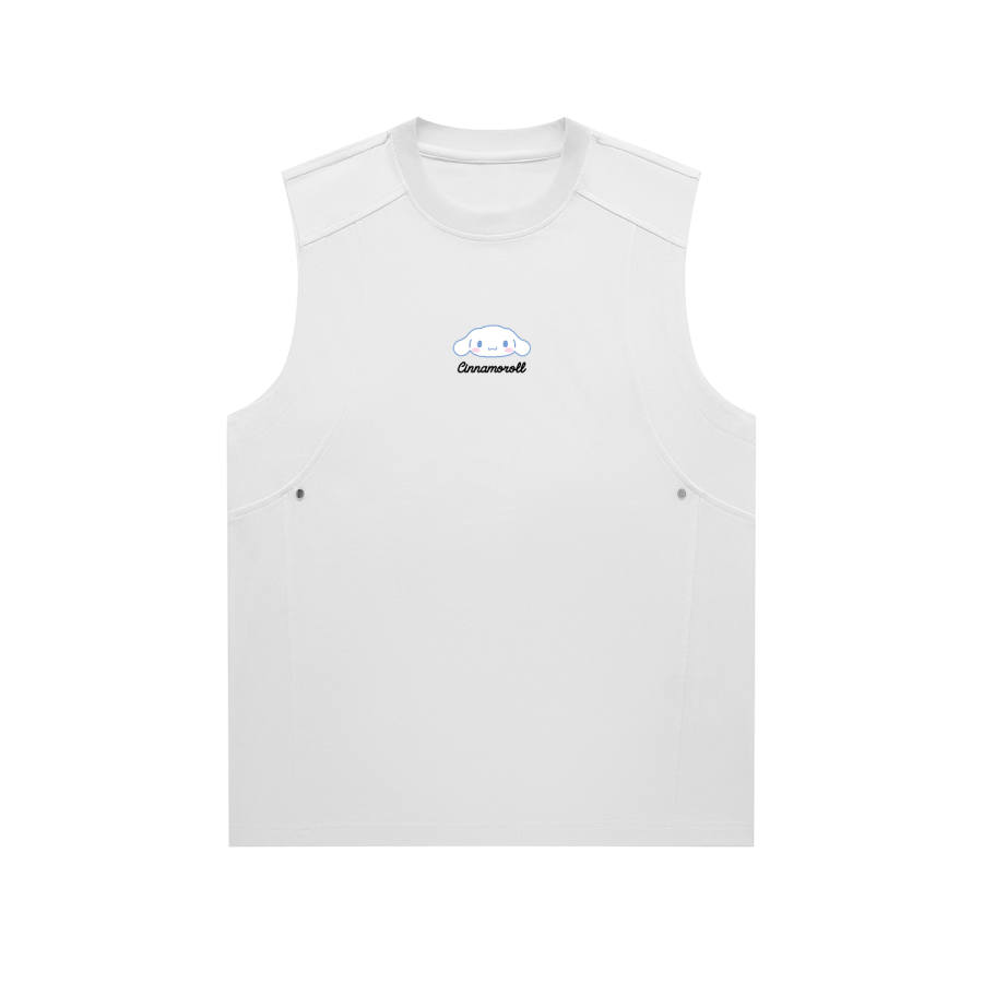 Sanrio Cinnamoroll Tank Tops Unisex Crew Neck Moderate Straight Fit