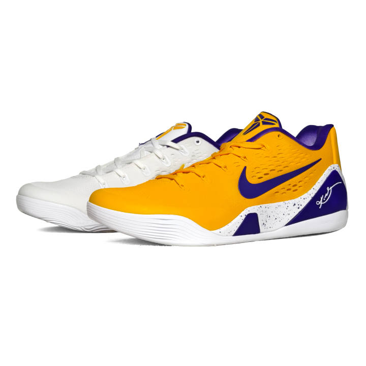 Nike Nike Kobe 9 Duke Blue Abrasion Resistant Low top Basketball Shoes Unisex Mismatched Yellow Purple