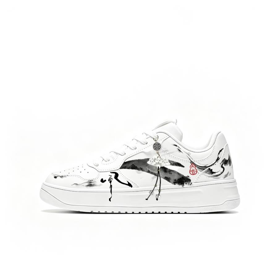 Anta Easy Cushioning Abrasion Resistant Low top Skateboard Shoes Unisex Black White