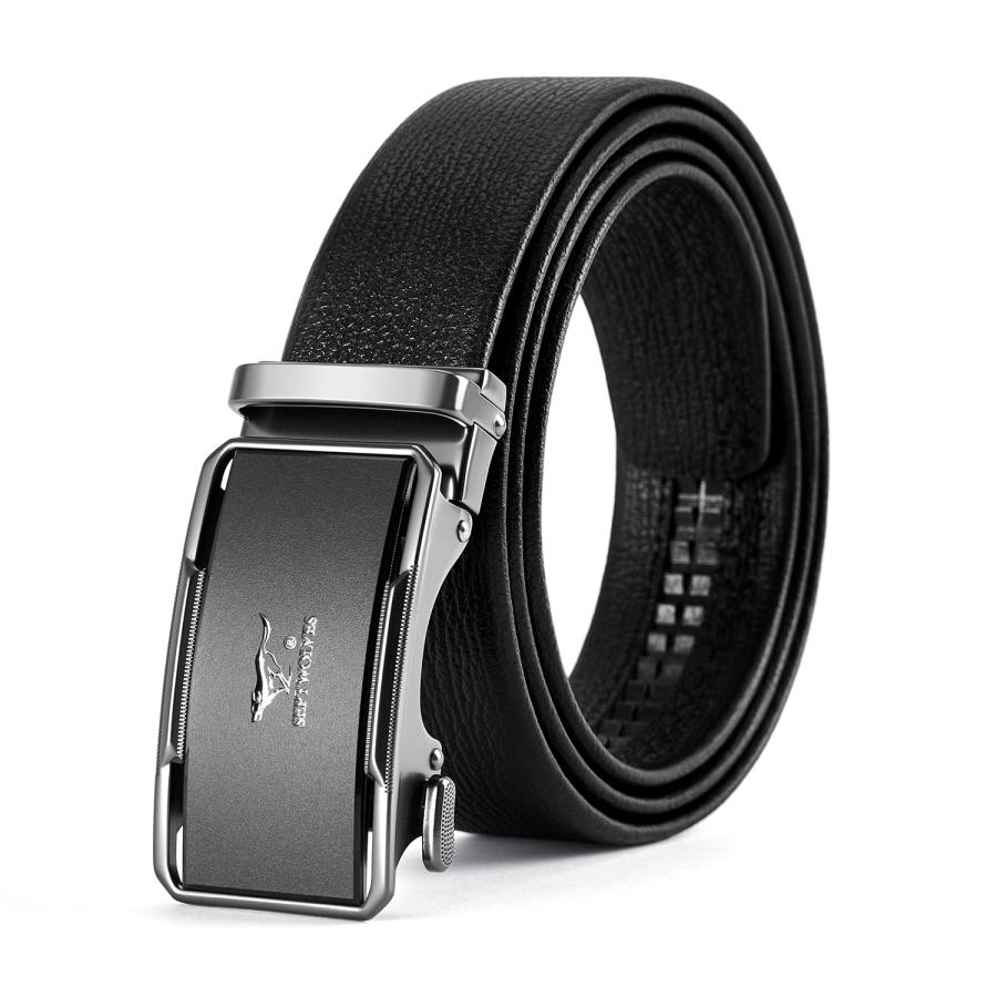SEPTWOLVES Cow Leather Zinc Alloy Automatic Buckle Belt Men's 3.5CM