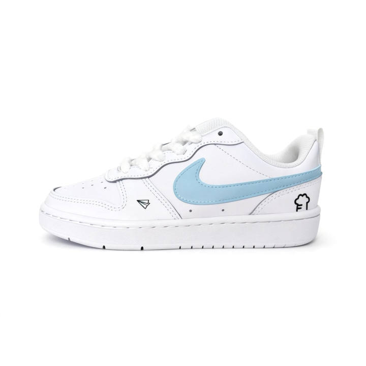 Nike Nike Ice Blue Cloud Leather Cushioning Abrasion Resistant Slip Resistant Low top Skateboard Shoes Unisex Pink Blue