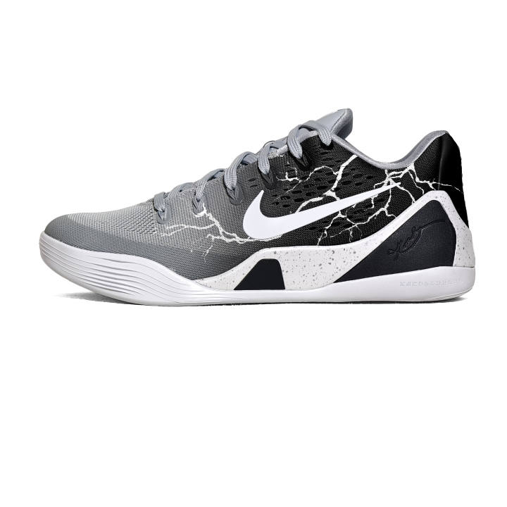 Nike Nike Kobe 9 Slip Resistant Abrasion Resistant Low top Basketball Shoes Unisex Gray White