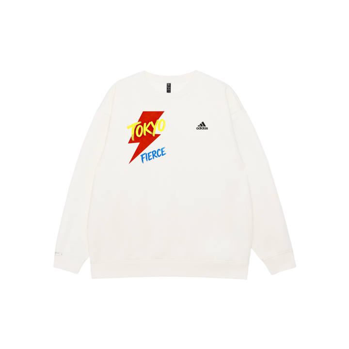 Adidas Adidas LABEL Sweatshirts Unisex White Crew Neck Moderate Regular