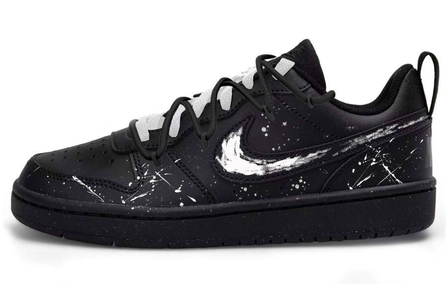 Nike Nike Court Borough Splattered Deconstruction Low top Kids' Skateboarding Shoes Black Teenagers