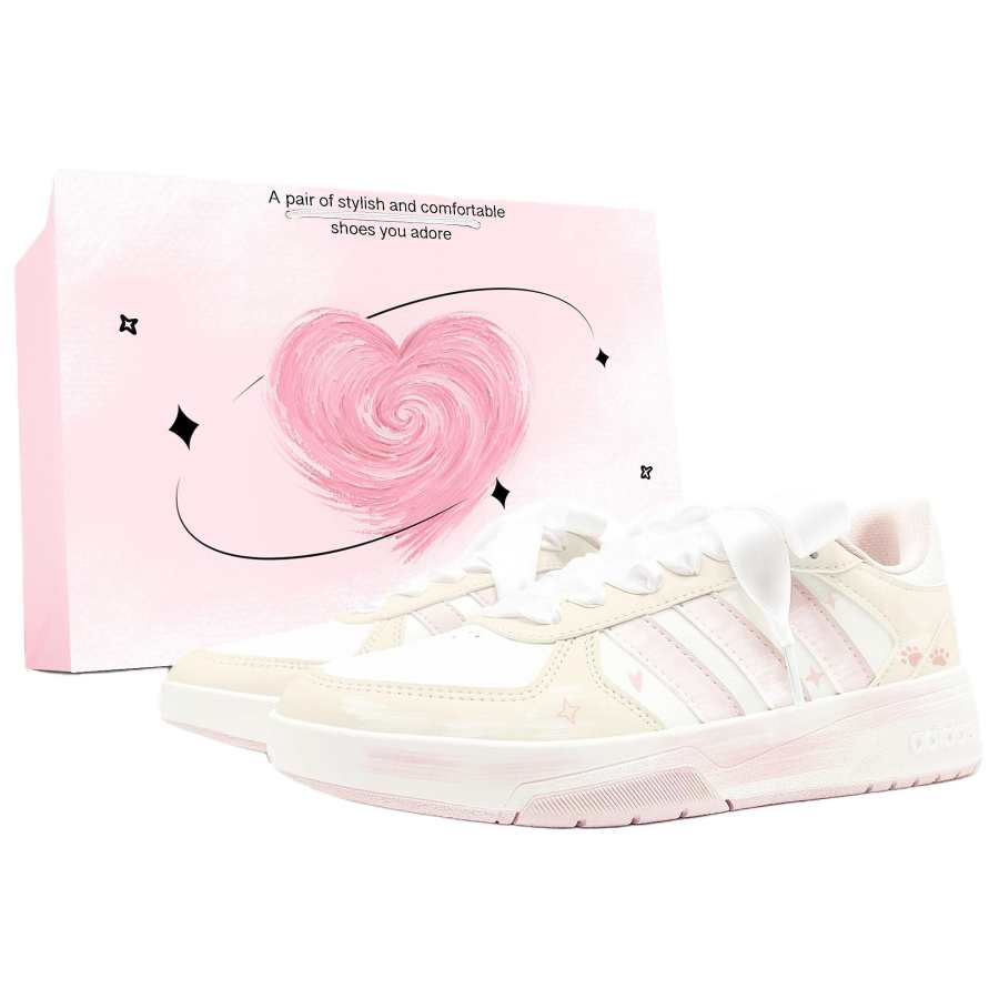 Adidas Adidas COURTBEAT Abrasion Resistant Low top Skateboard Shoes Unisex Pink