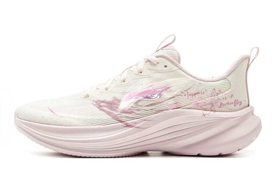 Li-Ning Li Ning Light Breeze Mesh Breathable And Slip Resistant Low top Casual Running Shoes Women's Milk White
