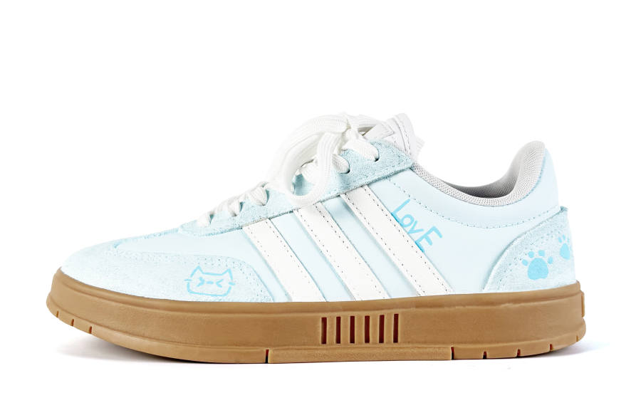 Adidas Adidas Gradas Laimofang Box, Ice Blue Cat Paw Leather Coverage Slip Resistant Low top Skateboard Shoes Women's