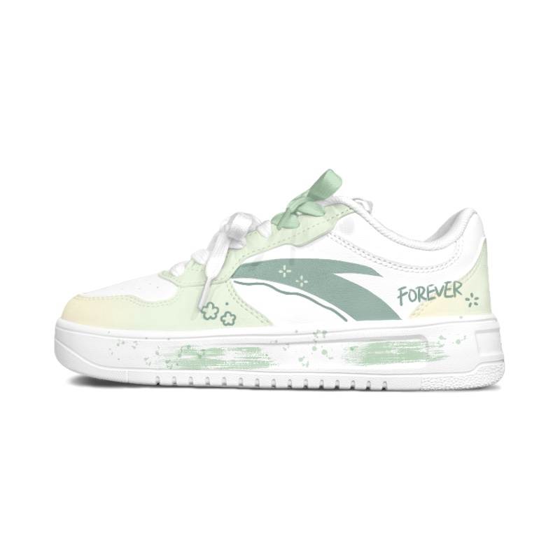 ANTA Skateboard Shoes Unisex Low Top White Green